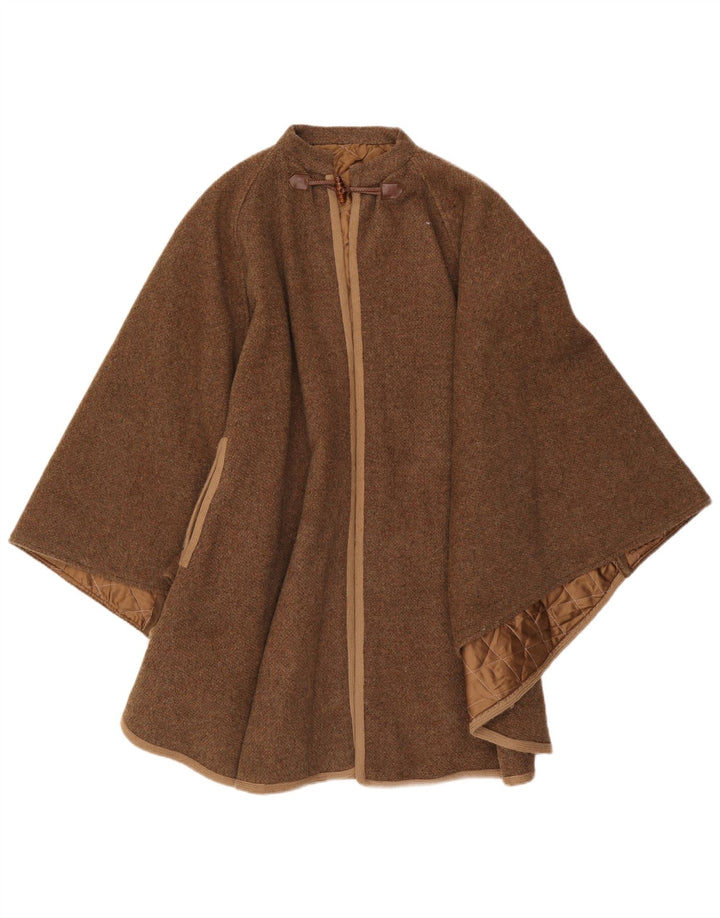 Vintage Damen Poncho Mantel Einheitsgröße Braun