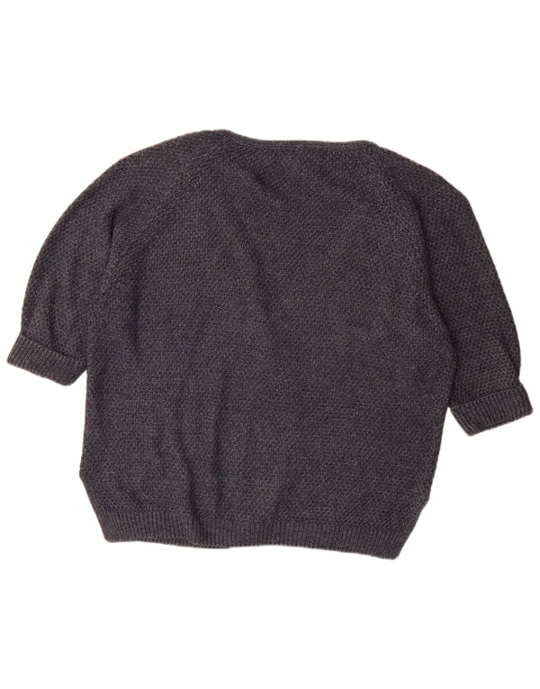 Fat Face Damen-Strickjacke, übergroß, 3/4-Ärmel, offen, UK 18, XL, Grau