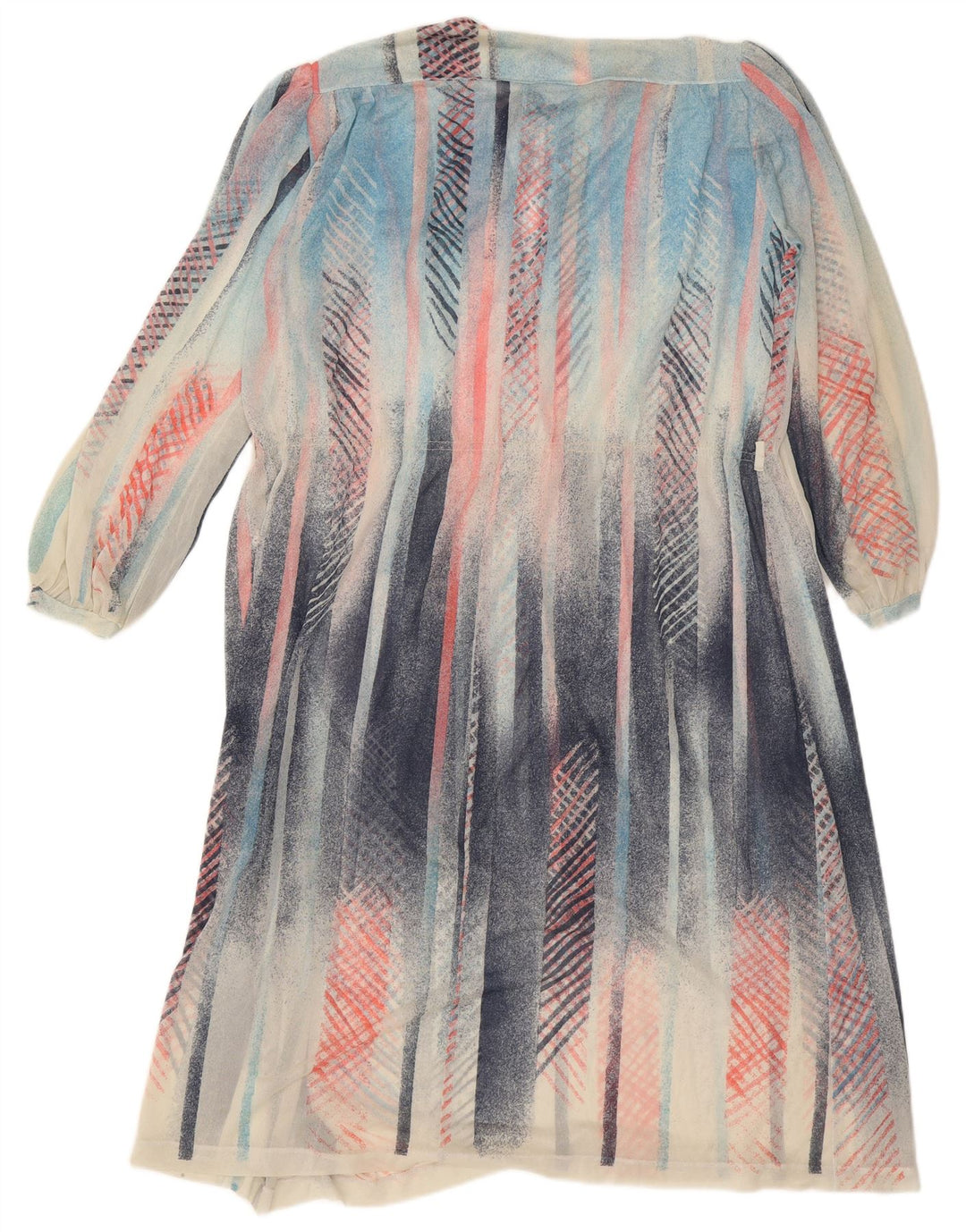 Vintage Damen Langarm Maxikleid IT 48 XL Bunt gestreift