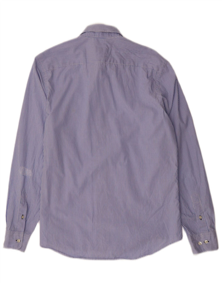 LACOSTE Mens Shirt Size 40 Medium Blue Pinstripe Cotton
