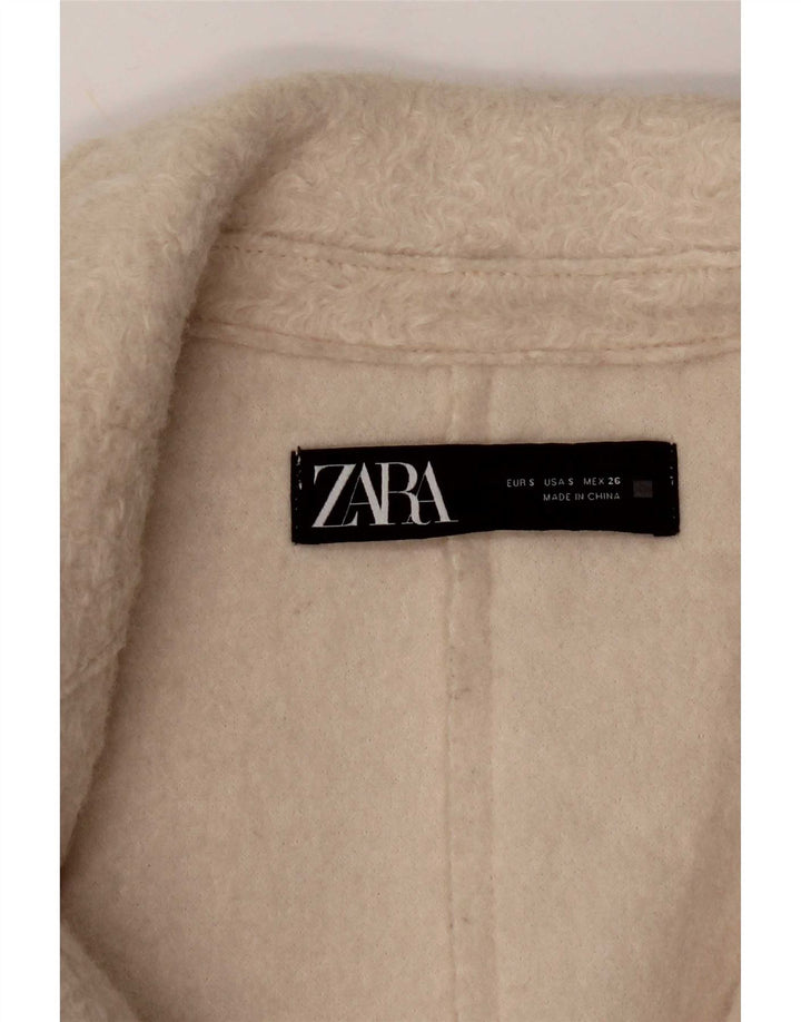 Zara Damen Übergroßer Mantel UK 10 Small Beige