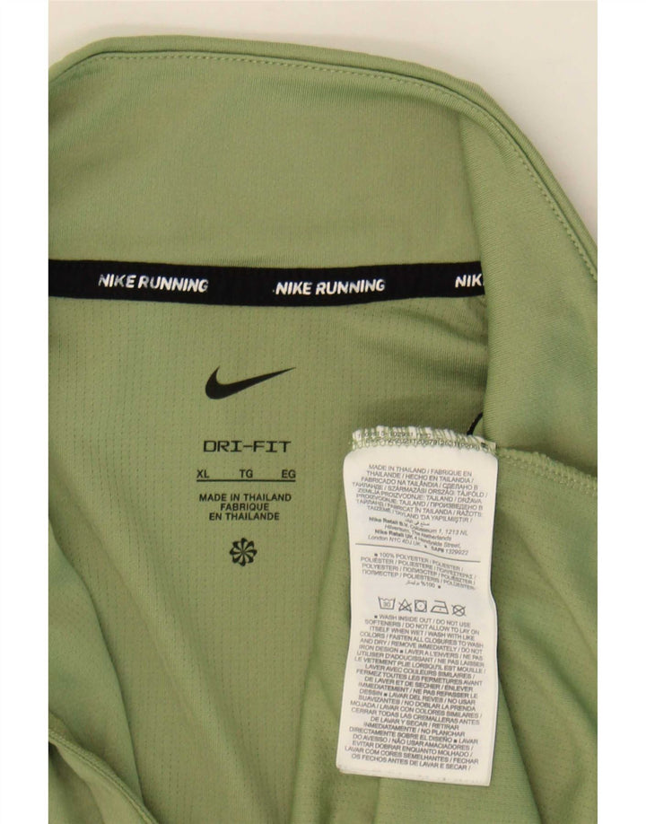 Nike Damen-Laufoberteil mit Reißverschluss und langen Ärmeln, UK 18, XL, grünes Polyester