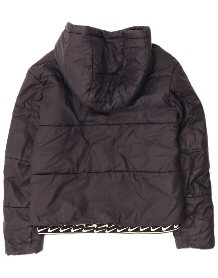 Nike Damen-Kapuzenjacke, wattiert, Gr. 10, Größe S, Schwarz, Polyester