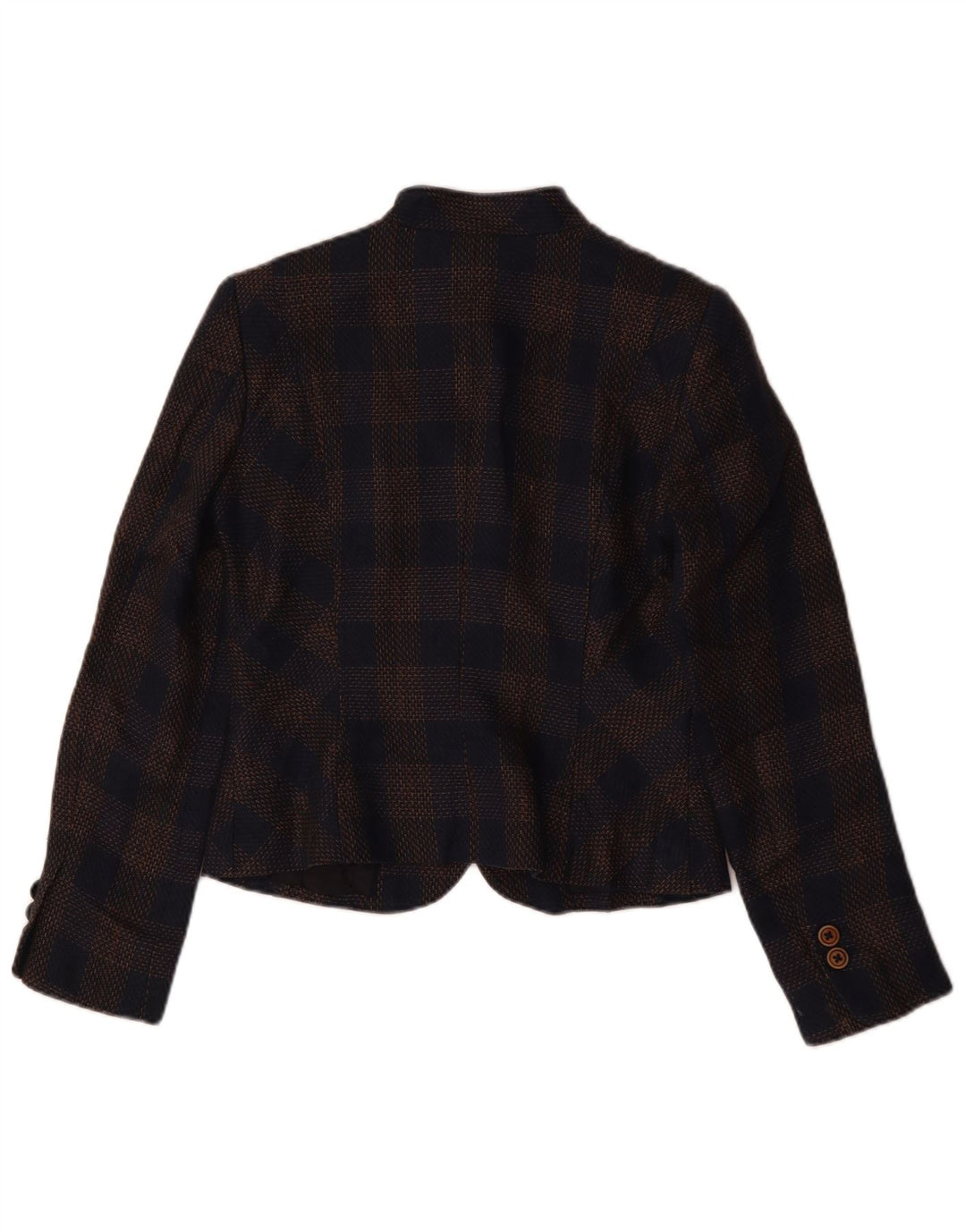 Brooks Brothers Damen Crop Blazer Jacke US 4 Small Marineblau kariert
