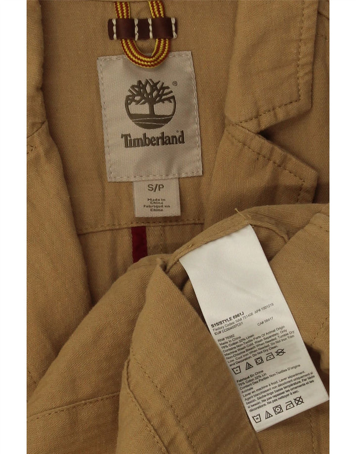 Timberland Herren-Blazer mit 3 Knöpfen, UK 36, Größe S, beige, Fischgrätenmuster, Baumwolle