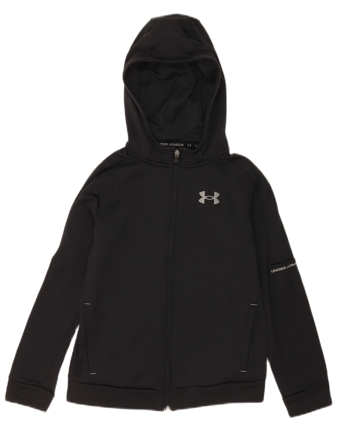 Under Armour Jungen-Kapuzenpullover mit Reißverschluss, 9–10 Jahre, mittelschwarzes Polyester