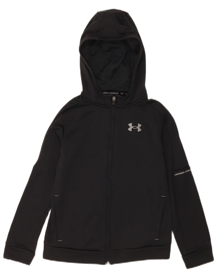 Under Armour Jungen-Kapuzenpullover mit Reißverschluss, 9–10 Jahre, mittelschwarzes Polyester