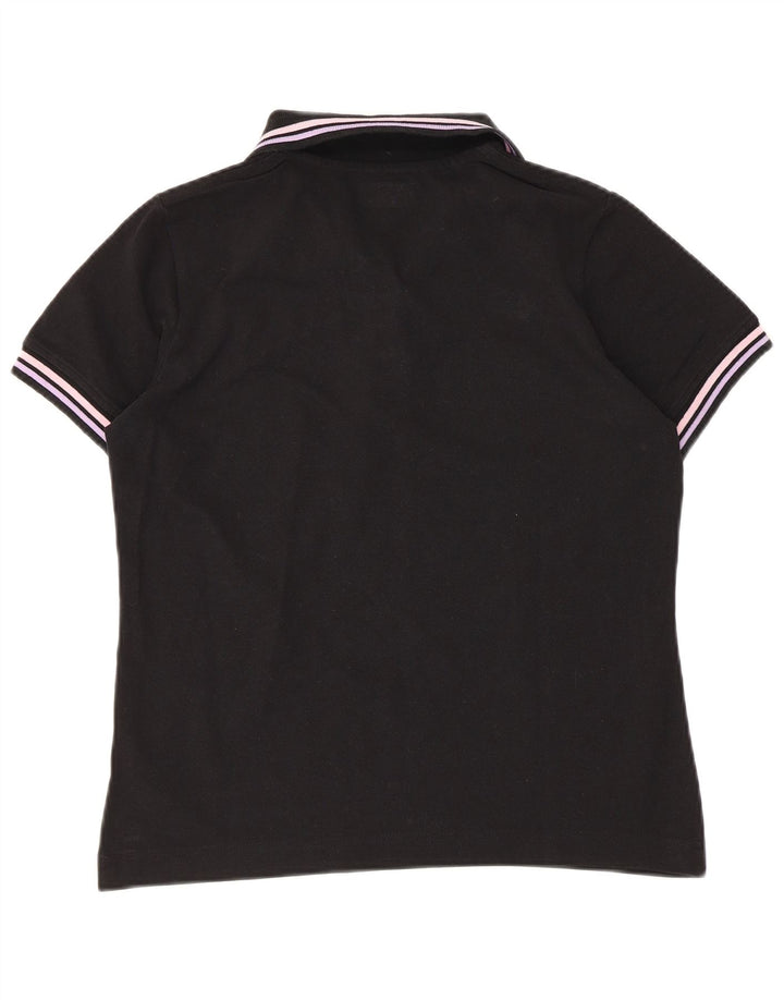 Kappa Damen Poloshirt UK 14 Large Schwarz Colourblock