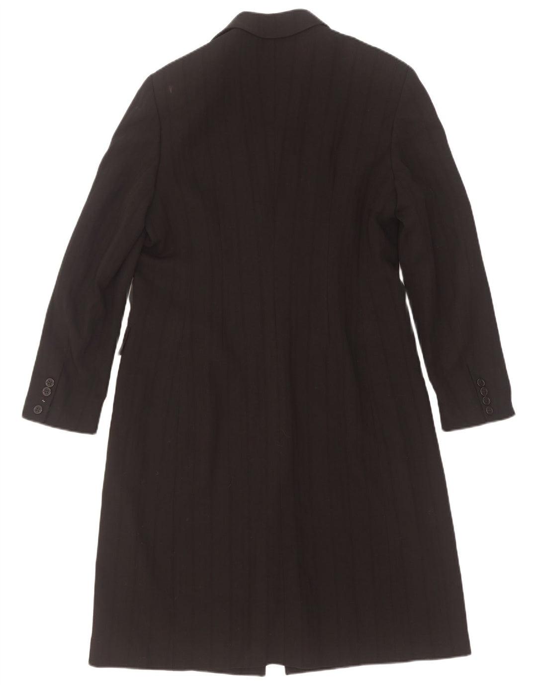 Marella Damenmantel UK 12 Mittelschwarz gestreifte Wolle