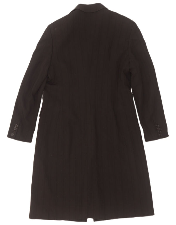 Marella Womens Overcoat UK 12 Medium Black Striped Wool