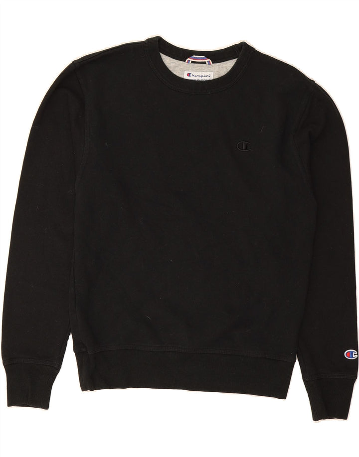 CHAMPION Womens Oversized Sweatshirt Jumper UK 10 Small Black Vintage Champion and Second-Hand Champion from Messina Hembry 