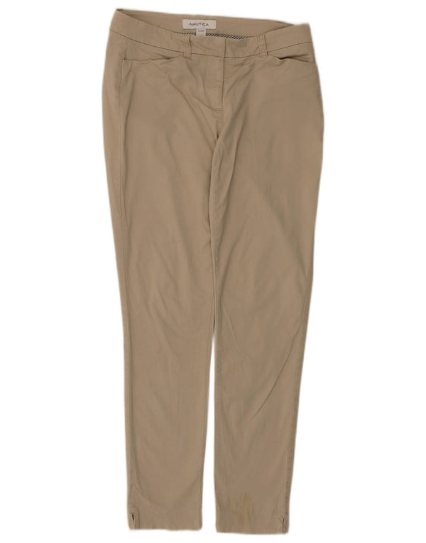 Nautica Damen Tapered Chinohose UK 4 XS W28 L28 Beige Baumwolle