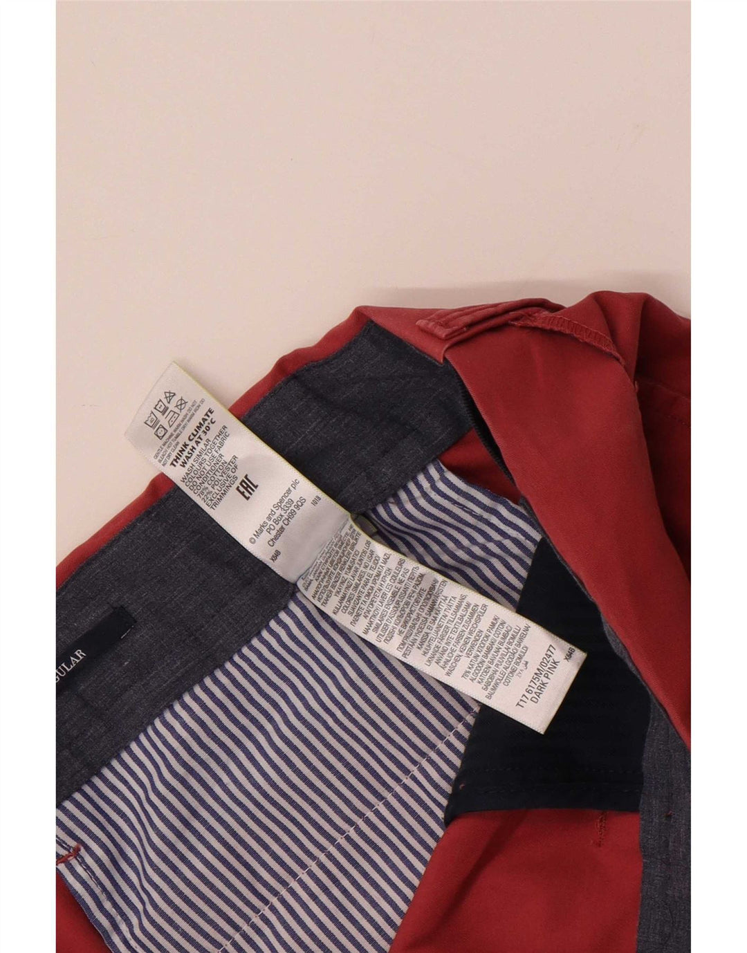 Marks & Spencer Herren-Chinohose, normal, W40, L31, Rosa, Baumwolle