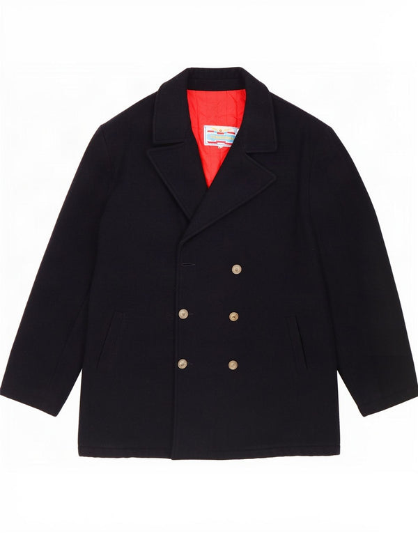 Carrera Herren Pea Coat UK 42 XL Marineblaue Wolle