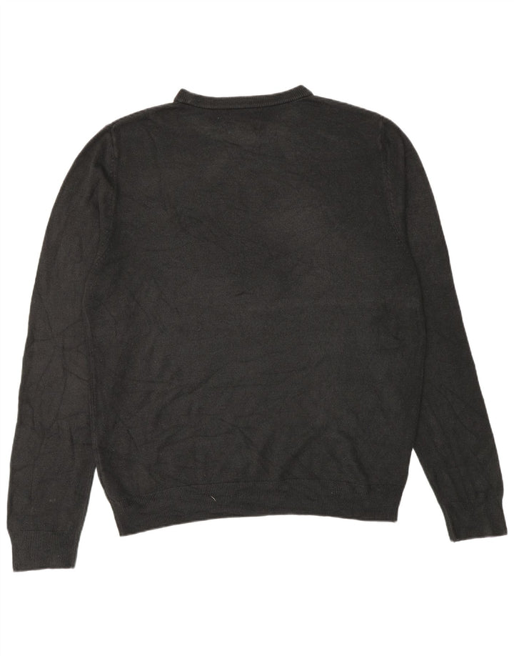 Marks & Spencer Herren-Pullover mit Rundhalsausschnitt, groß, aus schwarzem Acryl
