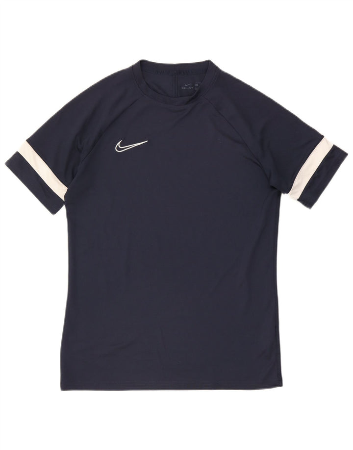 Nike Herren Dri Fit T-Shirt-Oberteil, mittelgroß, Marineblau, Farbblock