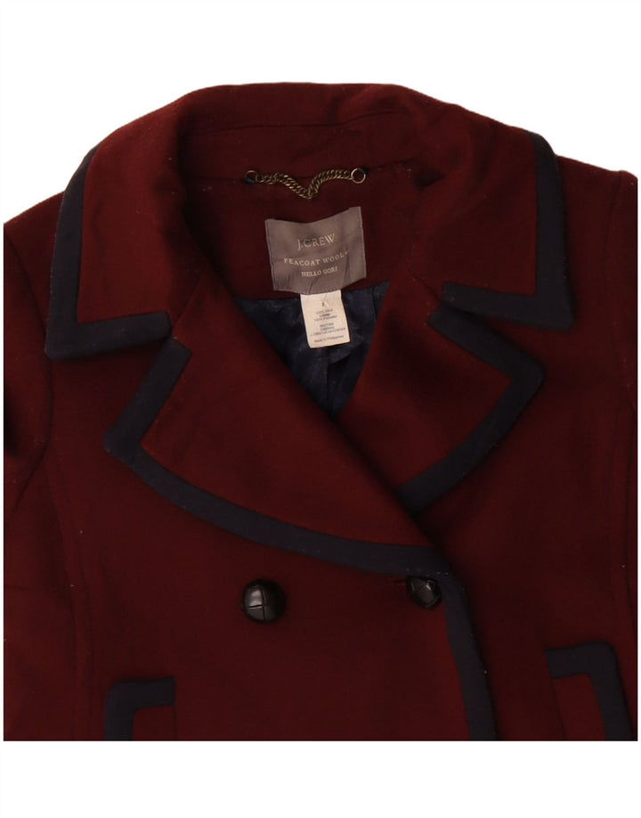 J. Crew Damen Übergroßer Pea Coat US 2 XS Kastanienbraune Wolle
