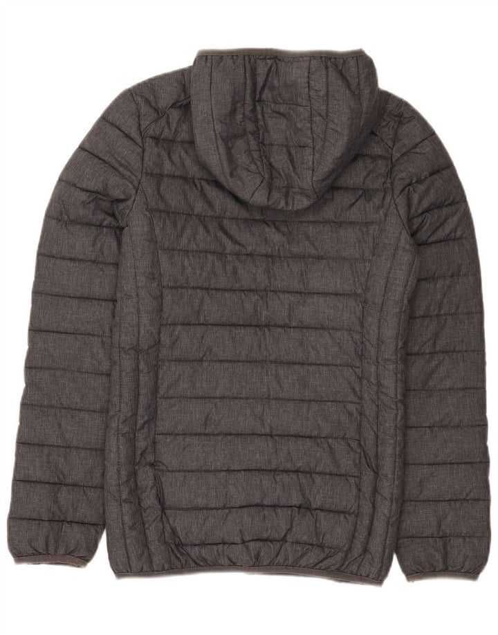 Ellesse Womens Hooded Wattierte Jacke UK 6 XS Graues Nylon