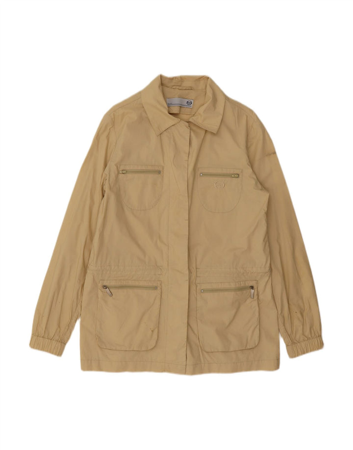 SERGIO TACCHINI Womens Utility Jacket UK 16 Large Beige Cotton