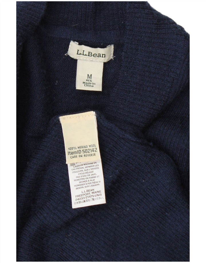 L.L.Bean Offener Damen-Cardigan-Pullover UK 14 Mittelmarineblaue Wolle