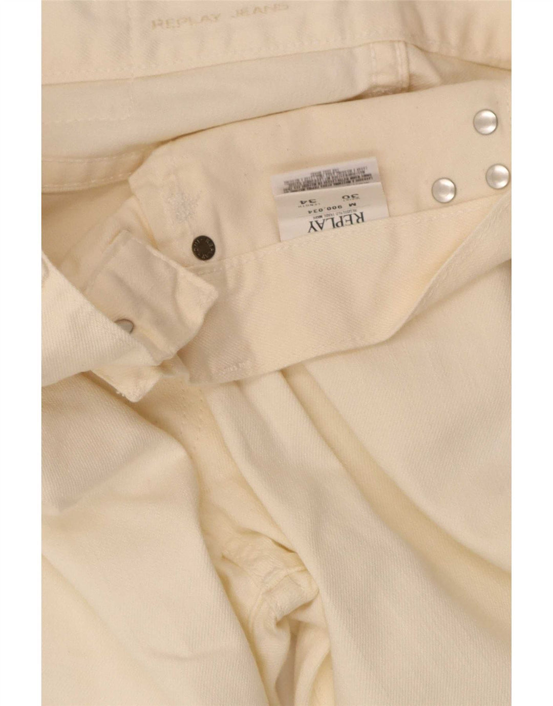 Replay Herren Straight Jeans W30 L34 Beige Baumwolle