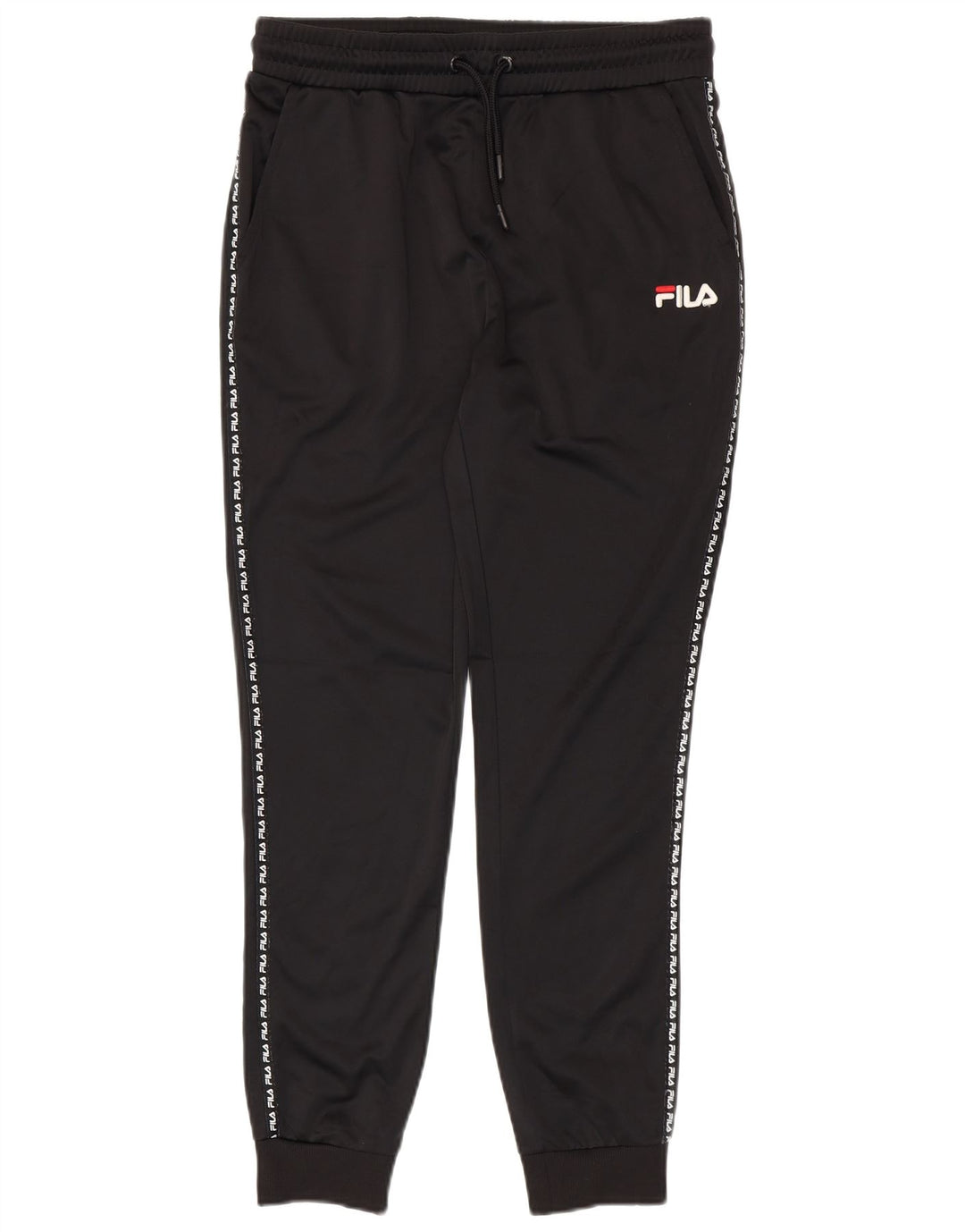 Fila Herren-Trainingsanzughose mit grafischem Muster, klein, schwarz gestreift, Polyester
