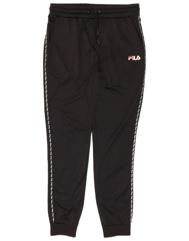 Fila Herren-Trainingsanzughose mit grafischem Muster, klein, schwarz gestreift, Polyester