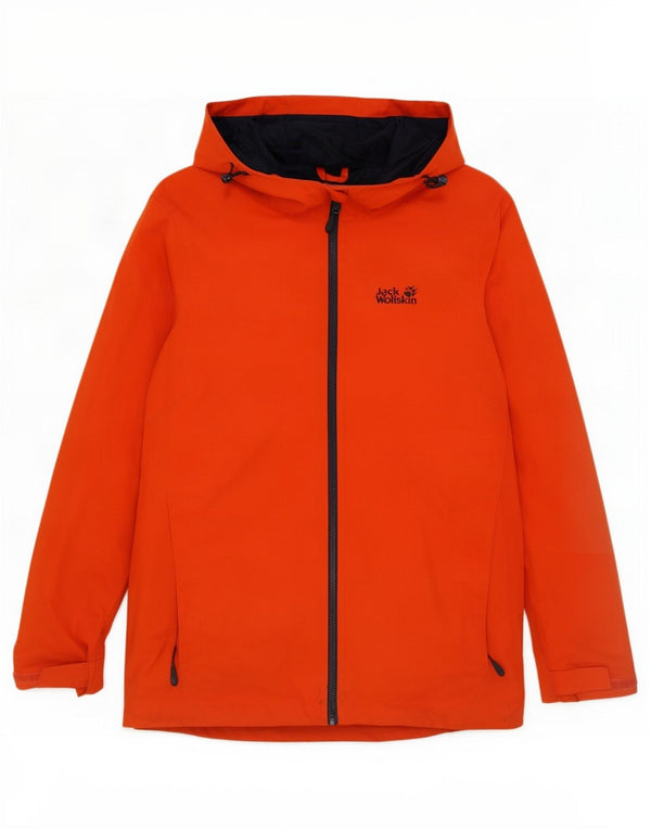 Jack Wolfskin Herren Kapuzen-Regenjacke UK 40/42 Large Orange Sports