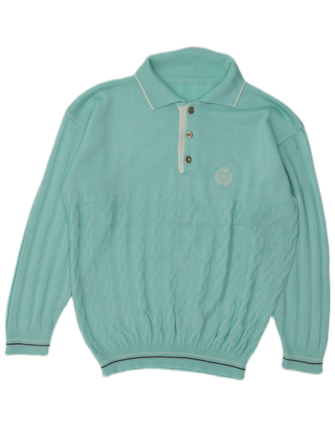 Vintage Herren Rollkragenpullover Pullover Medium Türkis