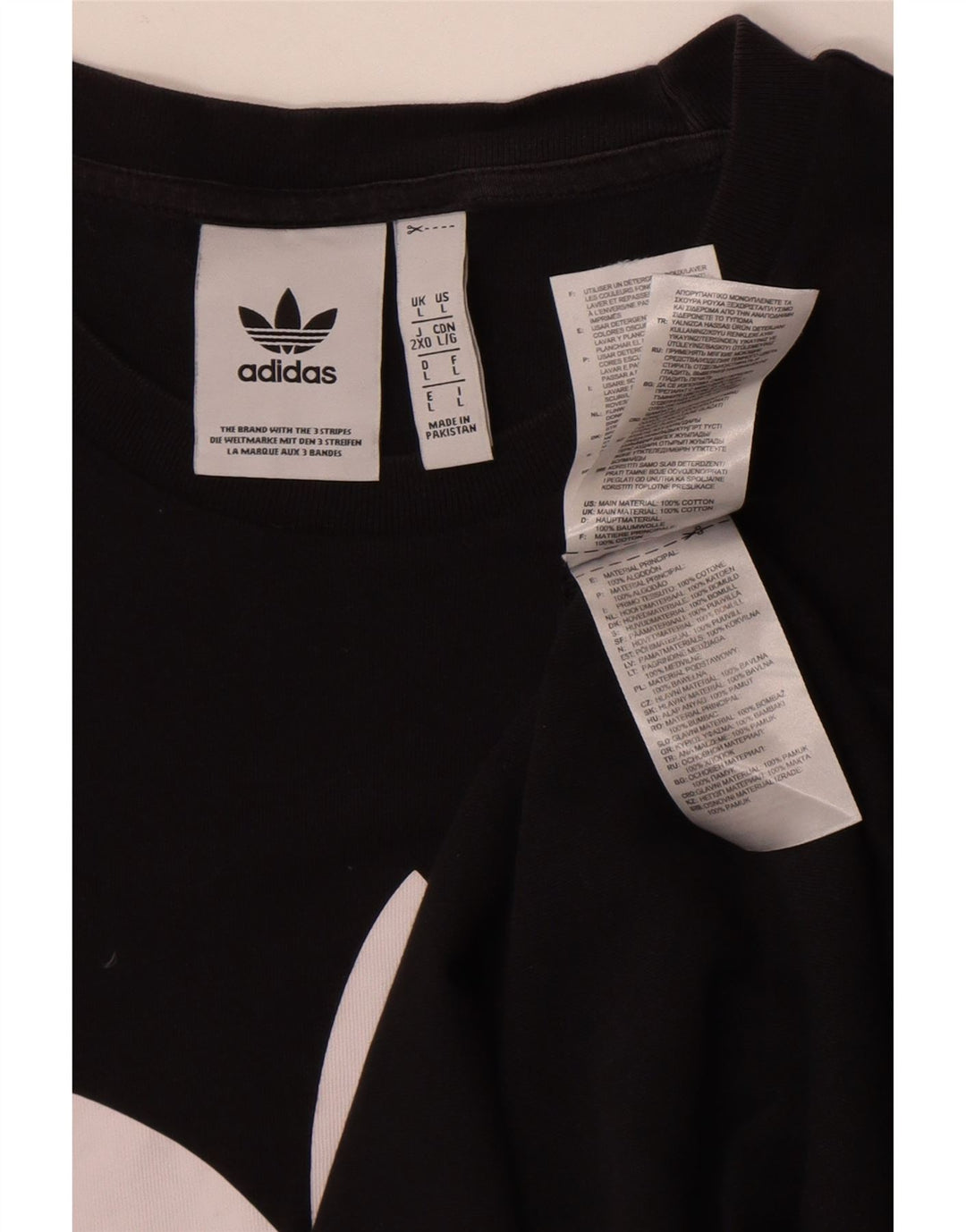 Adidas Herren Grafik T-Shirt Top Large Schwarz Baumwolle