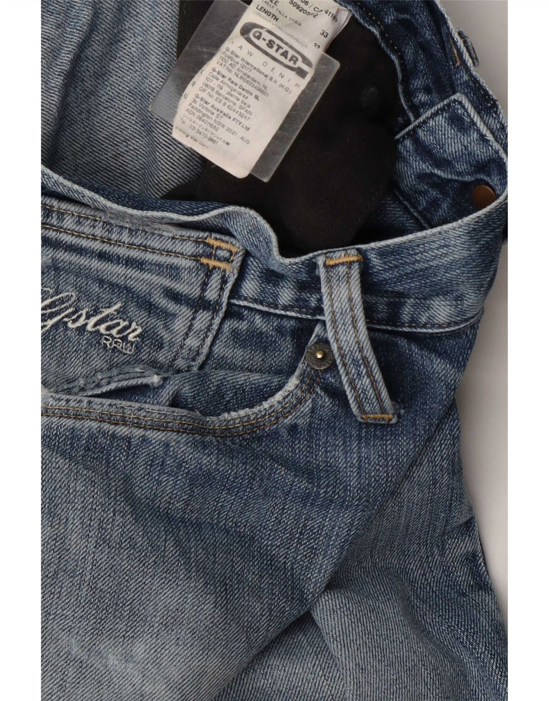 G-Star Herren Straight Jeans W33 L32 Blaue Baumwolle