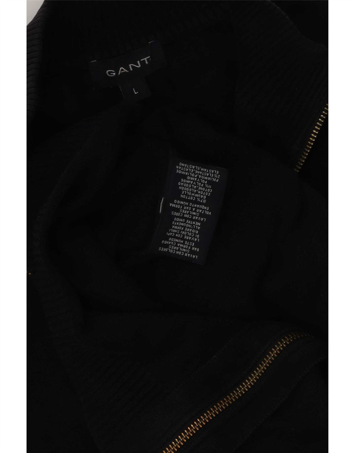 Gant Herren-Strickjacke, groß, aus schwarzer Baumwolle