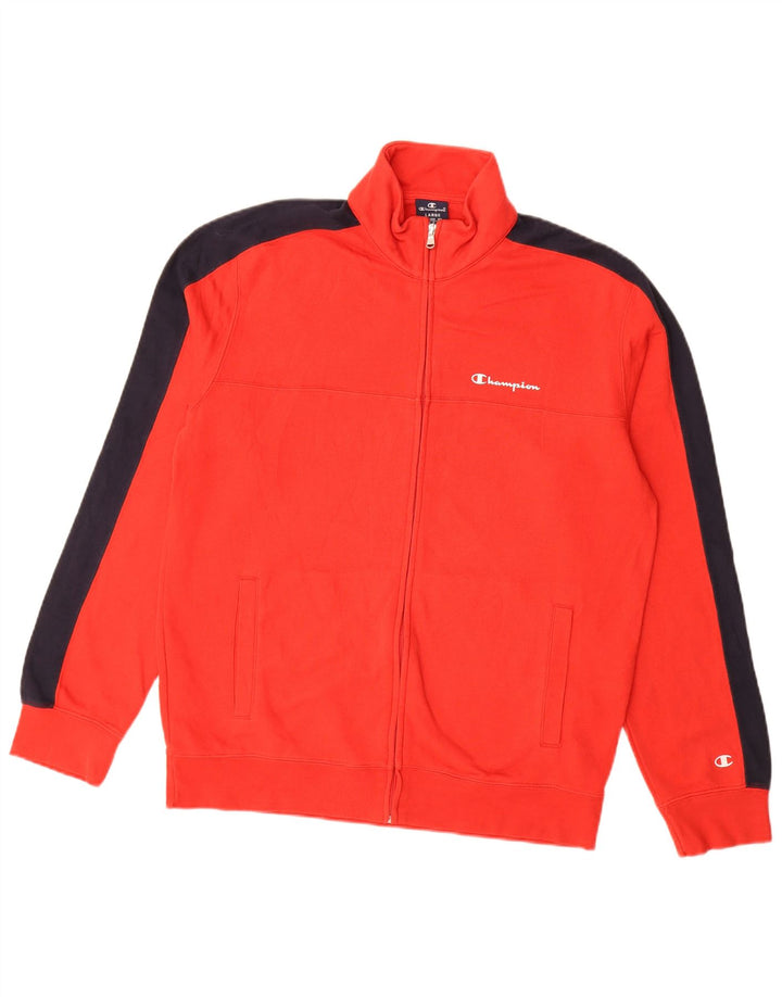 Champion Herren-Trainingsanzug-Top-Jacke, großes rotes Farbblock-Polyester