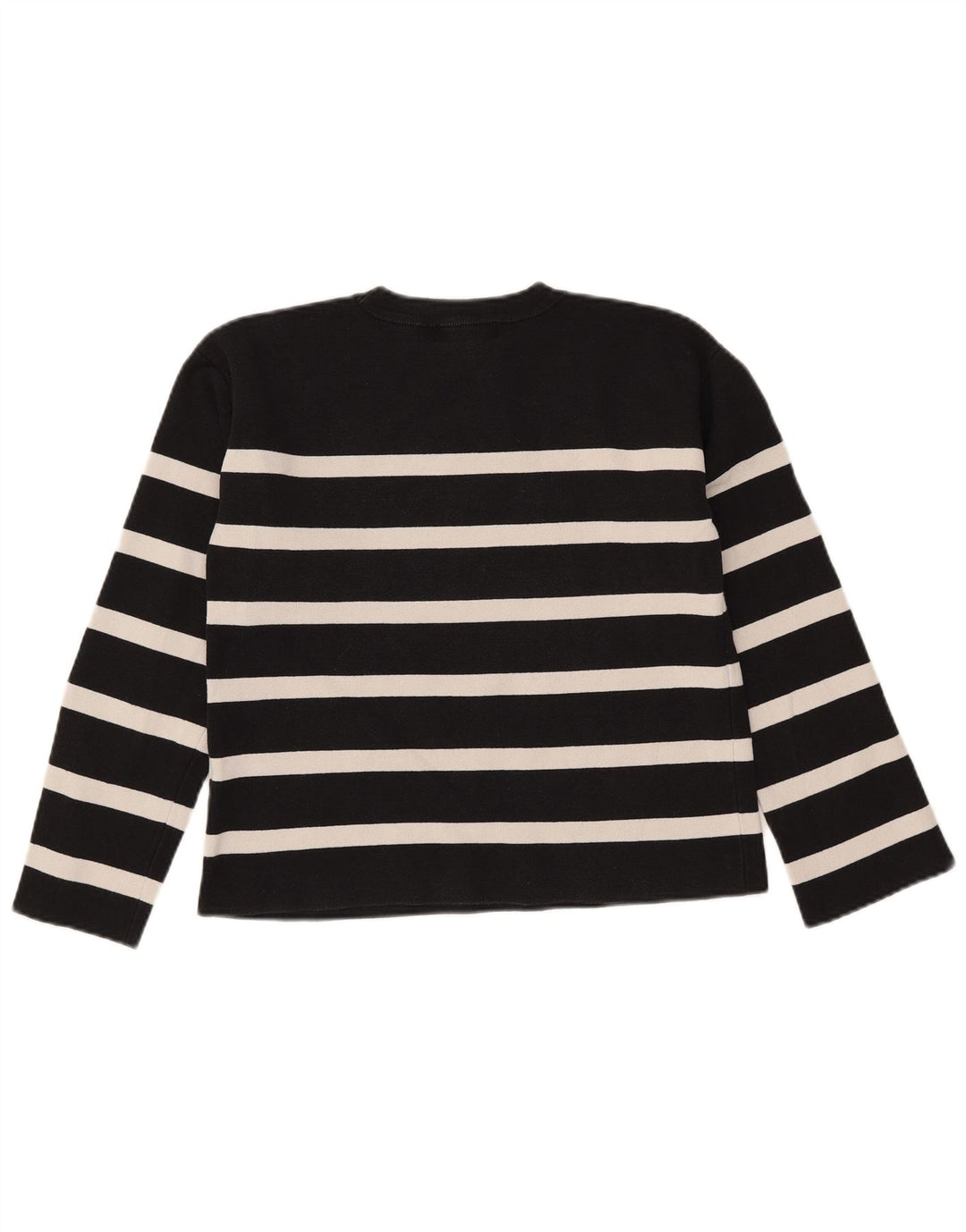 Marks & Spencer Damen-Pullover mit Rundhalsausschnitt, Gr. 12, mittelschwarz gestreift