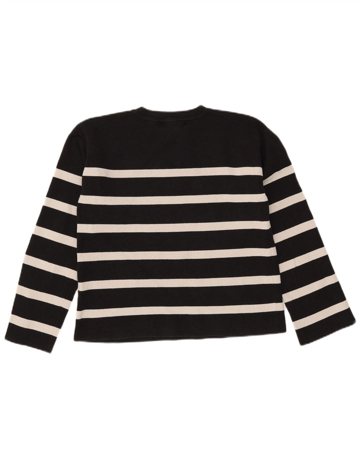 Marks & Spencer Damen-Pullover mit Rundhalsausschnitt, Gr. 12, mittelschwarz gestreift