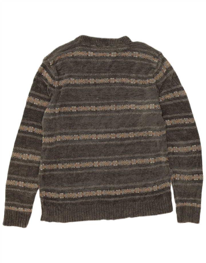 Dockers Herren-Pullover mit Rundhalsausschnitt, Mittelgrau, Fair-Isle-Acryl