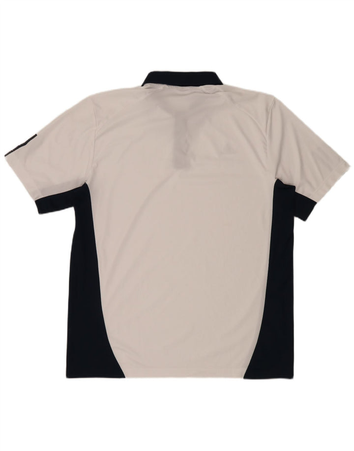 Adidas Herren Poloshirt XL Weiß Colourblock Polyester