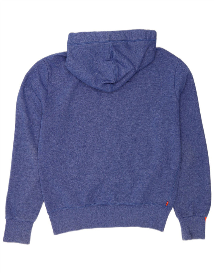 Superdry Herren-Kapuzenpullover mit Reißverschluss, mittelblaue Baumwolle