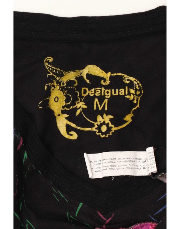 Desigual Womens Abstract Pattern Bluse Top UK 12 Medium Mehrfarbig