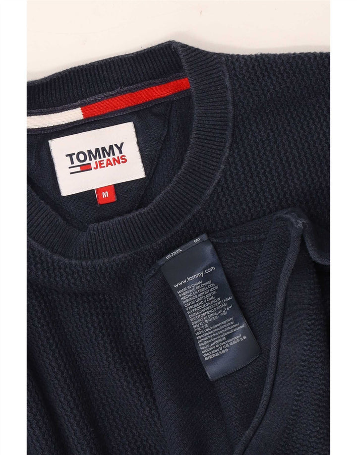 Tommy Hilfiger Herren-Pullover mit Rundhalsausschnitt, mittlere marineblaue Baumwolle