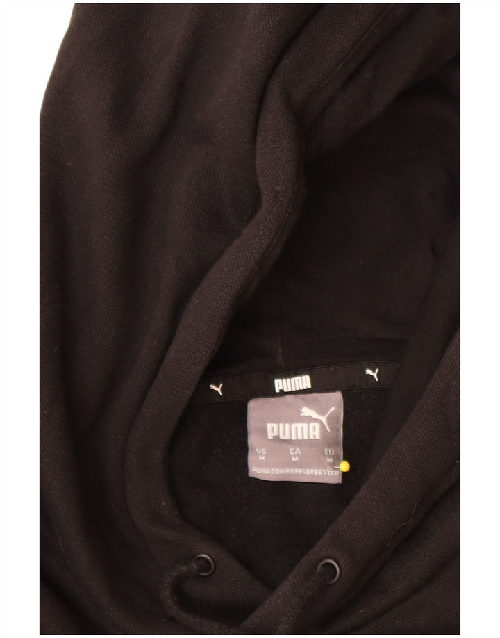 Puma Herren Grafik-Hoodie-Pullover aus mittelschwarzer Baumwolle