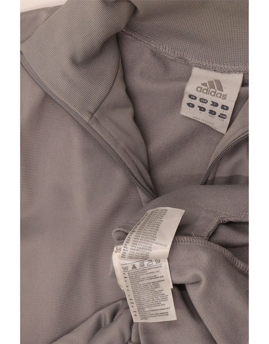 Adidas Herren-Trainingsanzug-Top-Jacke, großes graues Polyester