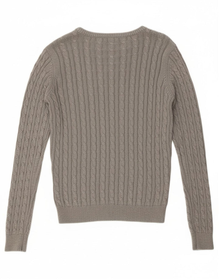 KANGOL Womens Crew Neck Jumper Sweater UK 14 Large  Grey Cotton