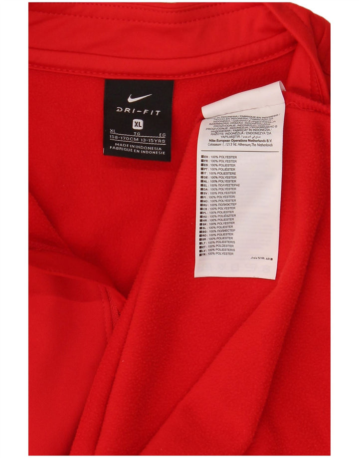 Nike Dri Fit Pullover-Trainingsanzugoberteil mit Reißverschluss für Jungen, 13–14 Jahre, XL, Rot