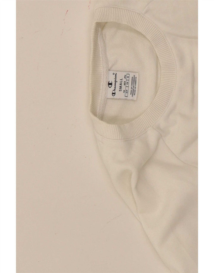 Champion Damen Übergroßes Crop Graphic Top Langarm UK 10 Small Weiß