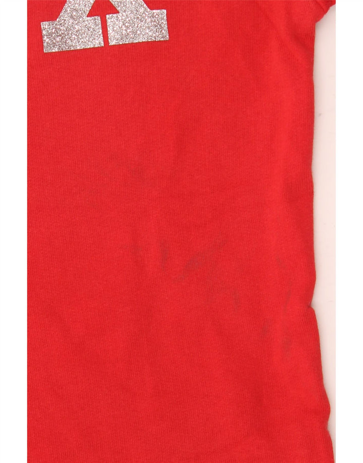 Pyrex Womens Graphic Oversized Sweatshirt Pullover UK 10 Small Rote Baumwolle