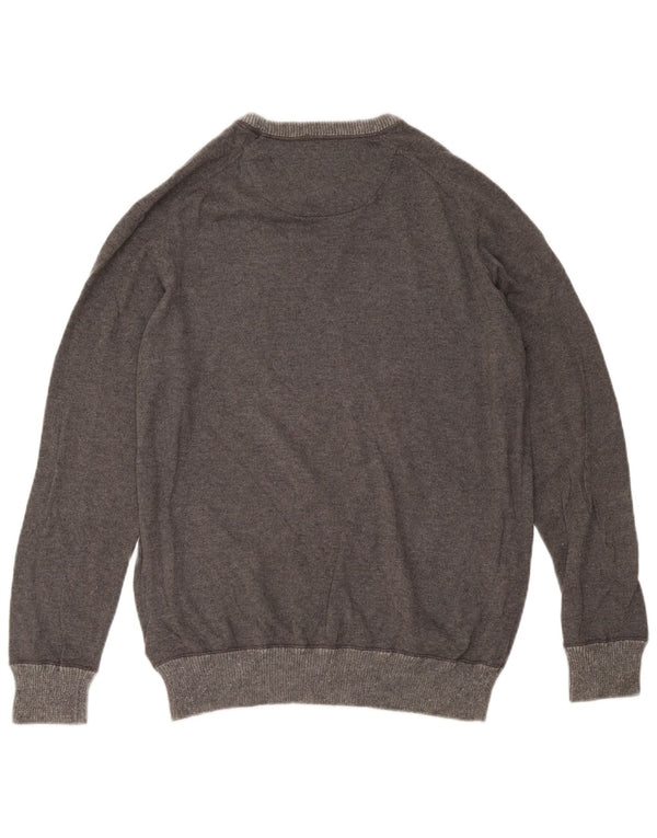 Timberland Herren-Pullover mit Rundhalsausschnitt, groß, graue Baumwolle