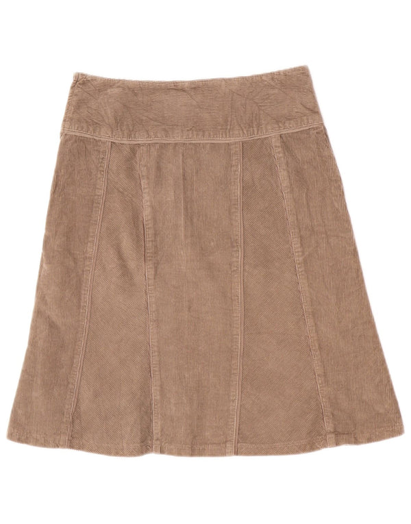 Benetton Damen Cordrock IT 40 Small W29 Beige Baumwolle