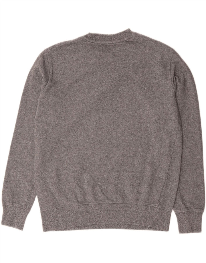 Marks & Spencer Herren-Sweatshirt-Pullover aus mittelgrau gefleckter Baumwolle