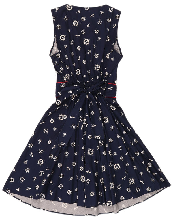 Trollied Dolly Damen-Kleid in A-Linie mit abstraktem Muster, Größe 40, Marineblau